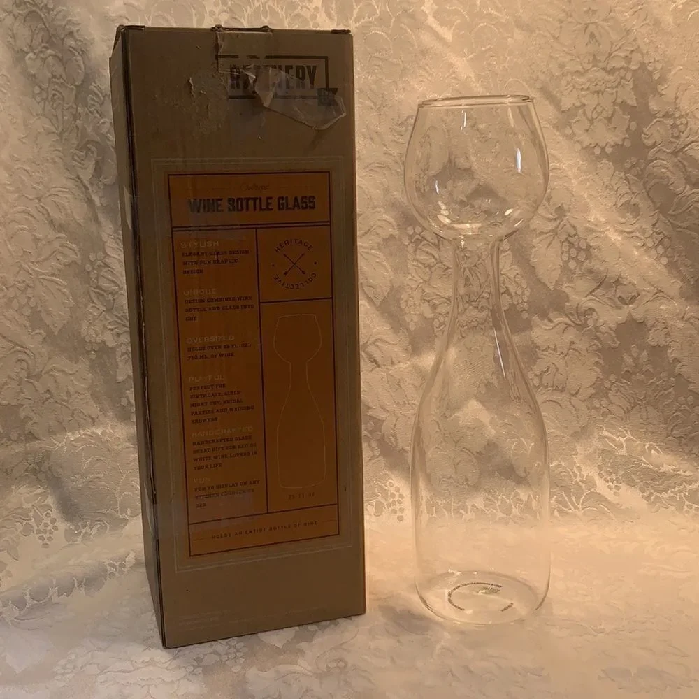 Wine Bottle Glass Refinery 25 Fluid Ounces Stylish Elegant Unique Playful Glass